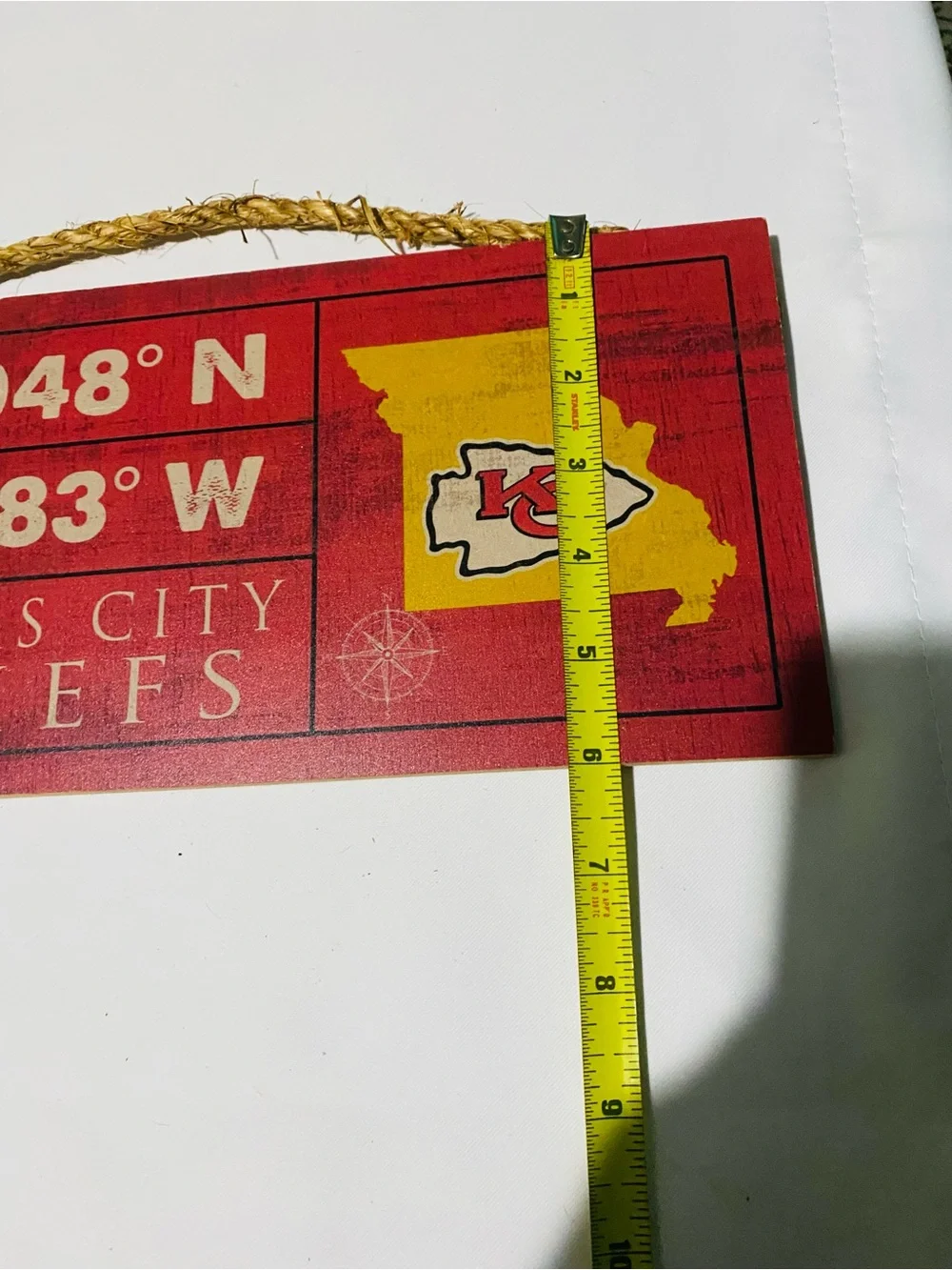 Kansas City Chiefs Red and Gold Coordinates Hanging Wall Plaque